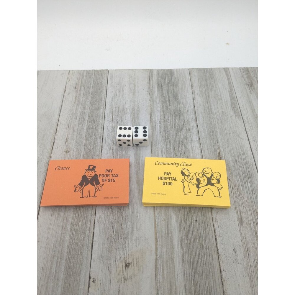 Community Chest And Chance Cards Monopoly Edition Game Replacement And Dice 1999